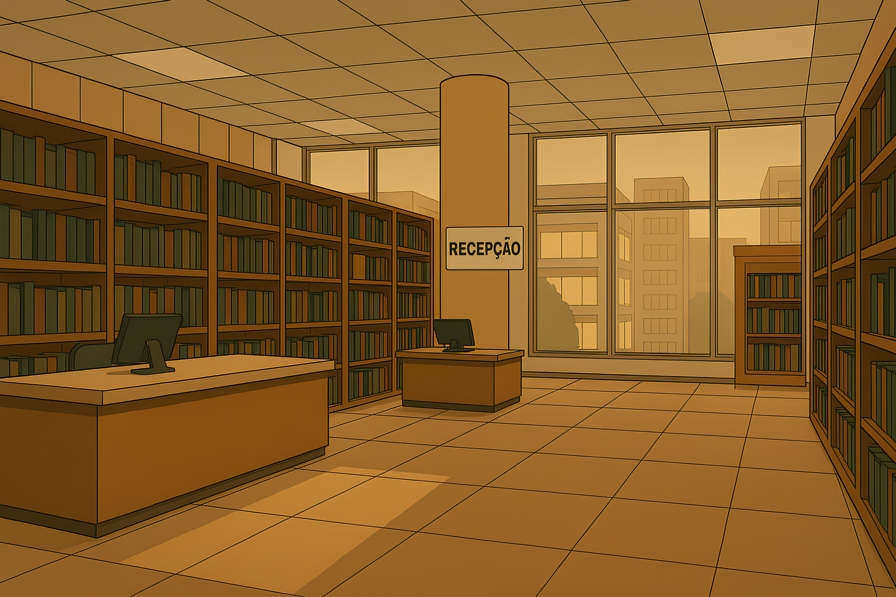 Imagem do fundo da biblioteca